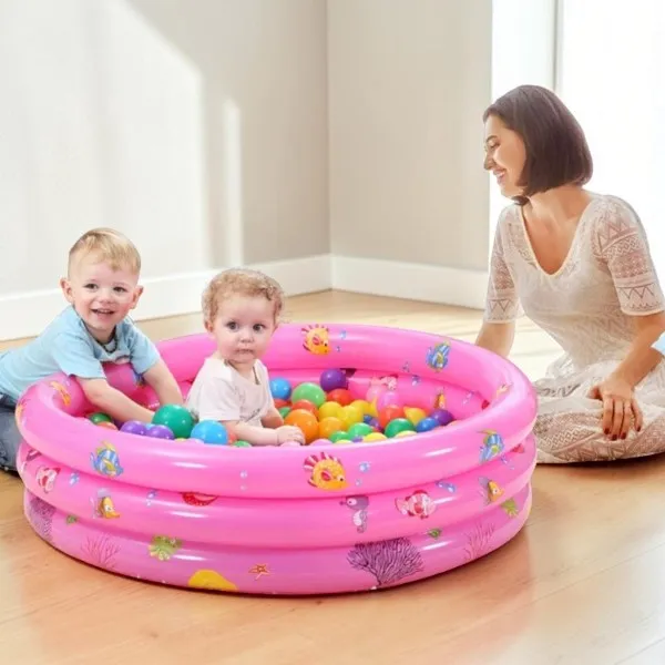 Xia Le's Inflatable Pink Kids Pool and Ball Playground - 1