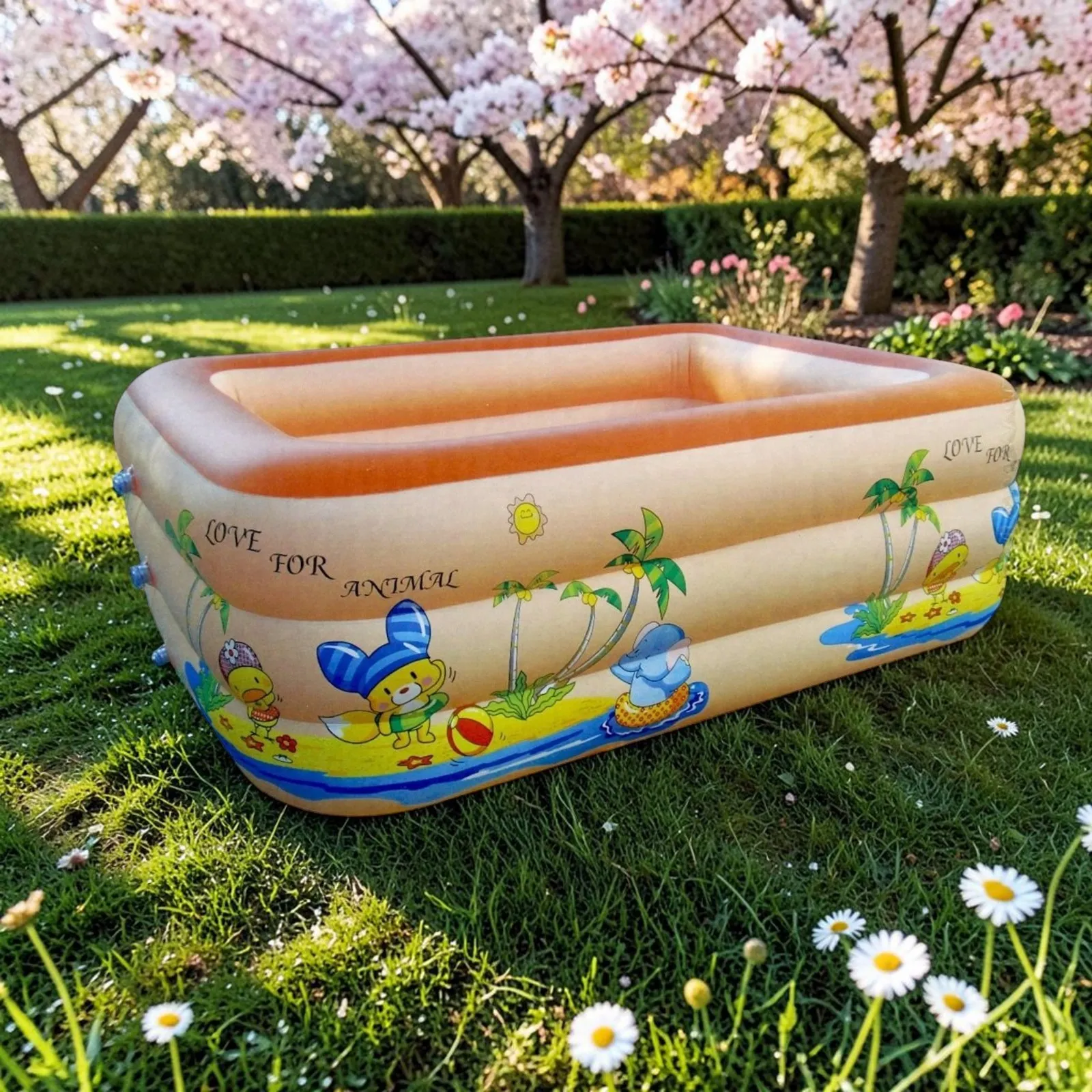 Rectangular inflatable pool for children - 1